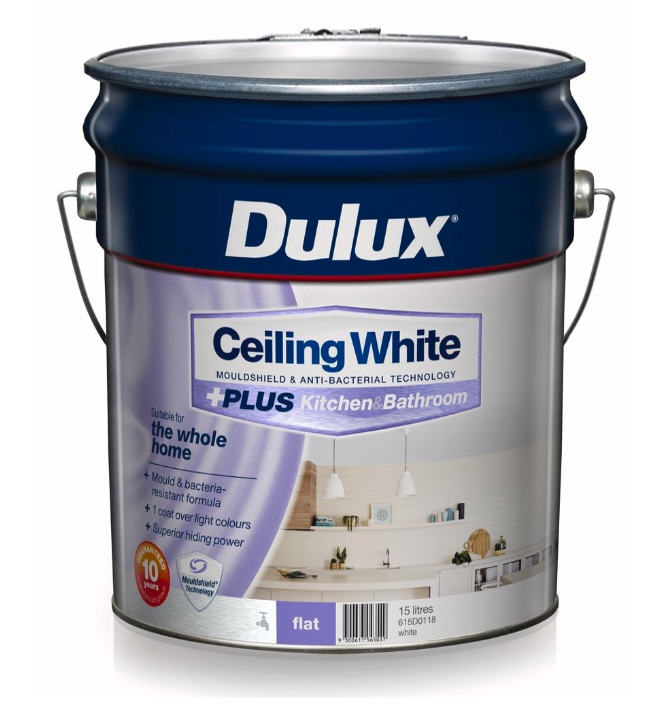 Dulux White Ceiling +PLUS Kitchen and Bathroom Paint