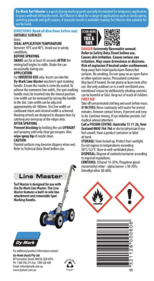 Dy-Mark 500g White Turf Master Grass Marking Paint