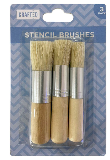 Assorted Stencil Paint Brushes - 3 Pack