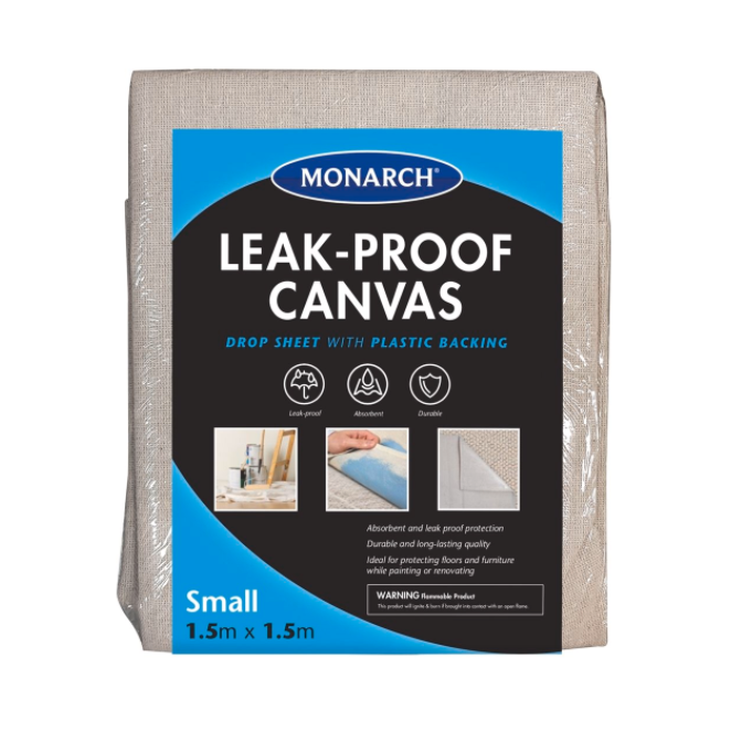 Monarch 1.5 x 1.5m Leak-Proof Canvas Drop Sheet