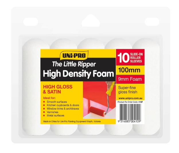 UNi-PRO 100mm 9mm Nap Little Ripper High Density Foam Roller Cover - 10 Pack