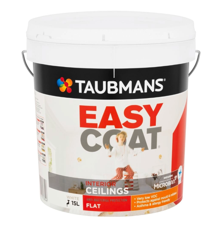 Taubmans Easycoat Flat White Ceiling Paint
