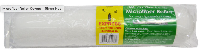 Express Rollers Microfibre Roller Sleeve 15mm nap