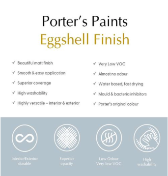 Porter's Eggshell Finish Broadwall Washable Paint - Bayleaf