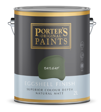 Porter's Eggshell Finish Broadwall Washable Paint - Bayleaf