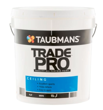 Taubmans Trade Pro 15L White Flat Interior Ceiling Paint